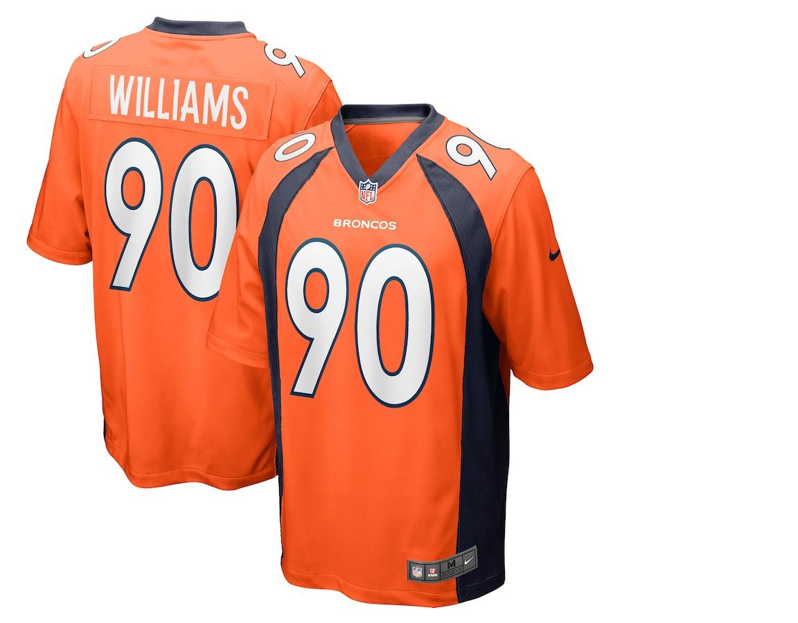 Men Denver Broncos #90 DeShawn Williams Nike Orange Game NFL Jersey->denver broncos->NFL Jersey